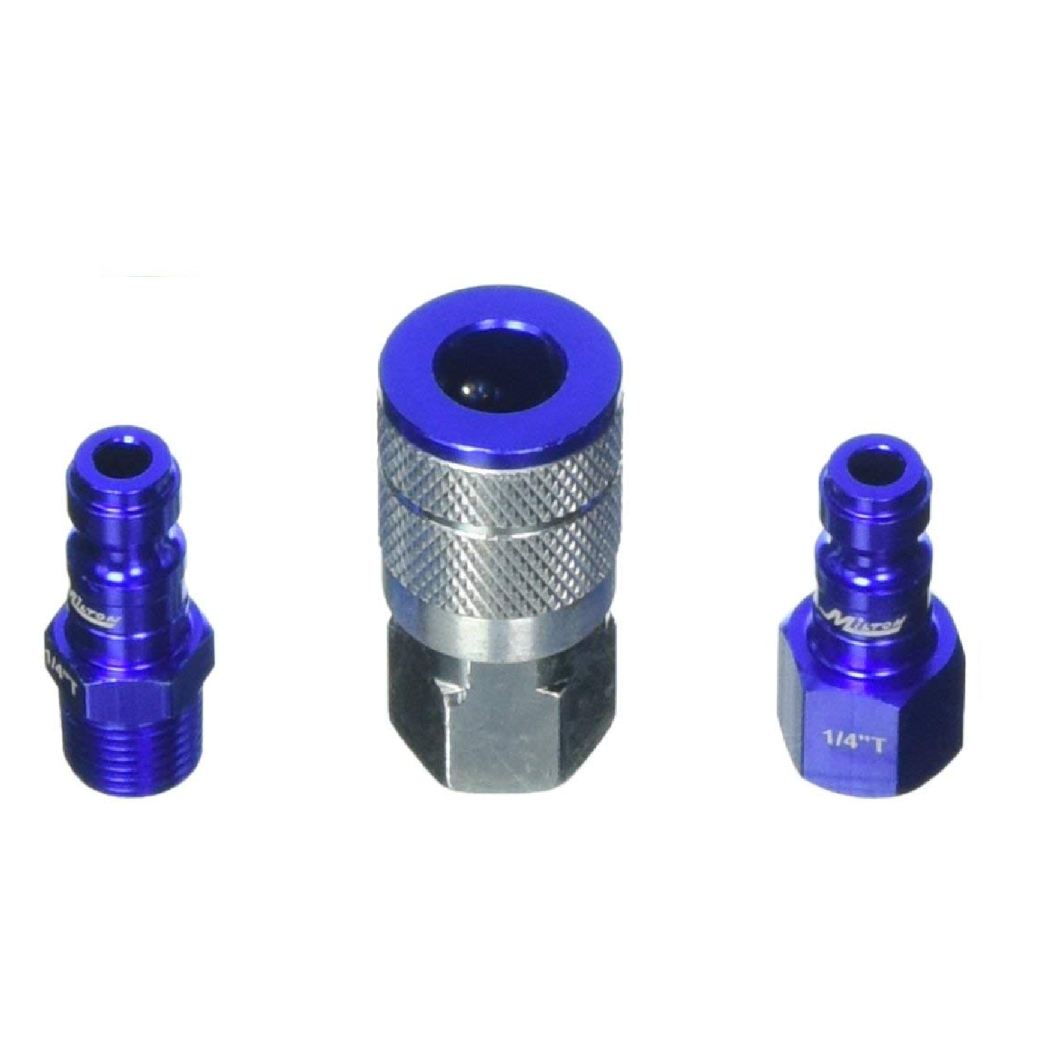 Milton S-303TKIT 3 Piece T-Style 1/4 NPT Blue ColorFit Coupler & Plug Kit